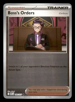 Boss's Orders [Corbeau] 183/217 Uncommon Ascended Heroes Pokemon Reverse Holo NM - Image 1