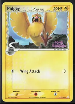 Pidgey 77/110 Delta Species EX Holon Phantoms 2006 Reverse Holo Pokemon Card - Image 1