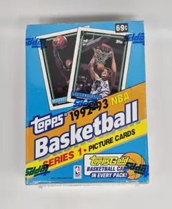 FACTORY SEALED 1992-93 Topps Basketball Series 1 Box 36 Wax Packs Jordan Gold - Image 1