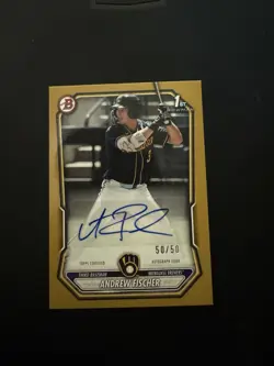 2026 Bowman 1st Andrew Fischer 50/50 Gold Paper Auto - Image 1