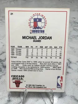 1989-90 NBA Hoops - All-Star Game Michael Jordan #21 - Image 2
