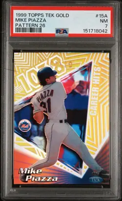 Mike Piazza 1999 Topps Tek Gold Pattern 26 1/10 PSA 7 POP 1 No Higher FIRST - Image 1