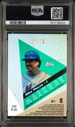 Mike Piazza 1999 Topps Tek Gold Pattern 26 1/10 PSA 7 POP 1 No Higher FIRST - Image 2