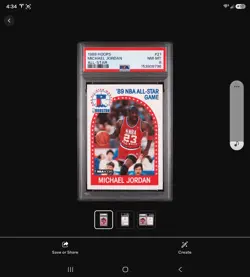 1989-90 NBA Hoops - All-Star Game Michael Jordan #21 PSA GRADED 8 - Image 2