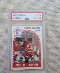 1989-90 NBA Hoops - All-Star Game Michael Jordan #21 PSA GRADED 8 - Image 4
