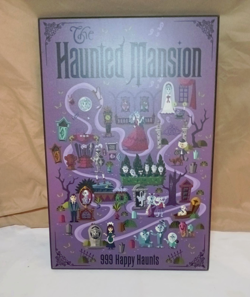 The Haunted Mansion Disney Attraction Map Park Ride Wood Wall Sign Art 13"x19" - Image 1