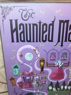 The Haunted Mansion Disney Attraction Map Park Ride Wood Wall Sign Art 13"x19" - Image 2