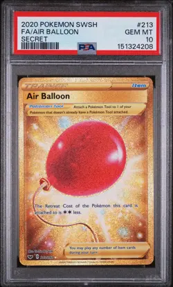 2020 Pokemon SWSH Full Art/Air Balloon Secret Rare #213 PSA 10 GEM MINT - Image 1
