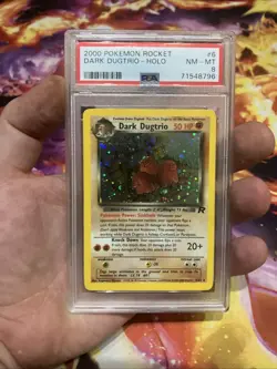 PSA 8 NM-MT Dark Dugtrio 6/82 Holo WOTC 2000 Pokemon Team Rocket - Image 1
