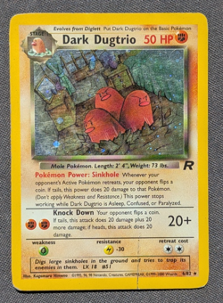 Vintage Pokemon TCG - Team Rocket - Unlimited Dark Dugtrio 6/82 Holo: MP (SWIRL) - Image 1