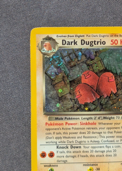 Vintage Pokemon TCG - Team Rocket - Unlimited Dark Dugtrio 6/82 Holo: MP (SWIRL) - Image 2