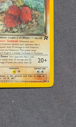 Vintage Pokemon TCG - Team Rocket - Unlimited Dark Dugtrio 6/82 Holo: MP (SWIRL) - Image 4