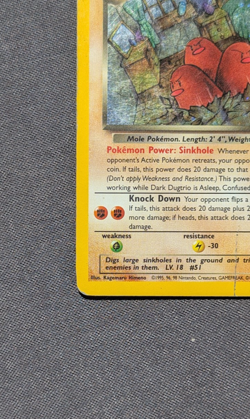 Vintage Pokemon TCG - Team Rocket - Unlimited Dark Dugtrio 6/82 Holo: MP (SWIRL) - Image 5