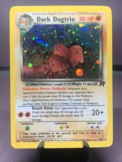 Pokemon TCG Dark Dugtrio 6/82 Team Rocket Holo Rare VTG WOTC 2000 LP - Image 1