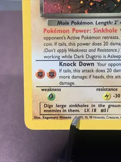 Pokemon TCG Dark Dugtrio 6/82 Team Rocket Holo Rare VTG WOTC 2000 LP - Image 5