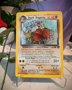 WOTC Vintage Pokemon Dark Dugtrio Team Rocket Holo Rare Card 6/82 - MP - Image 1
