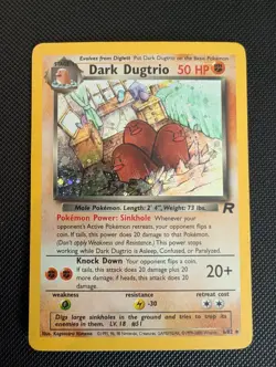 WOTC Vintage Pokemon Dark Dugtrio Team Rocket Holo Rare Card 6/82 - MP - Image 4