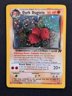 Dark Dugtrio 6/82 Team Rocket Pokemon NM Unlimited Holo - Image 1
