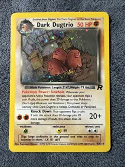 2000 Pokemon Team Rocket Unlimited Dark Dugtrio Holo 6/82 #6 LP - Image 1
