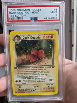 Dark Dugtrio PSA 9 1st HOLO Team Rocket 1999 2000 6/82 WOTC Vintage Pokemon TCG - Image 1