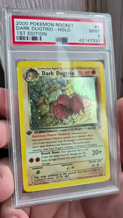 Dark Dugtrio PSA 9 1st HOLO Team Rocket 1999 2000 6/82 WOTC Vintage Pokemon TCG - Image 2