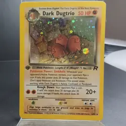 Dark Dugtrio Pokemon card Team Rocket 1st Edition Holo 6/82 MP - Image 1