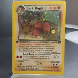 Dark Dugtrio Pokemon card Team Rocket 1st Edition Holo 6/82 MP - Image 2