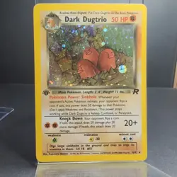 Dark Dugtrio Pokemon card Team Rocket 1st Edition Holo 6/82 MP - Image 3