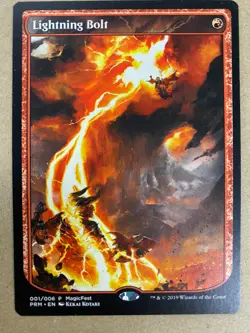 MTG 1x FULL ART Lightning Bolt Magicfest 2019 Promo Magic the Gathering x1 NM - Image 1