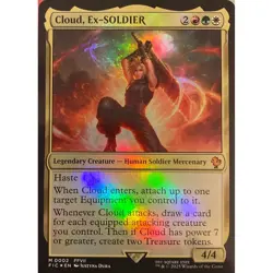 MTG Cloud, Ex-SOLDIER #002 Mythical FOIL Final Fantasy Commander [FIC] M/NM - Image 1