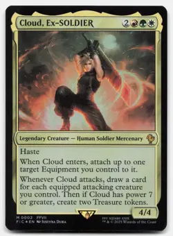 Cloud, Ex-SOLDIER (Foil) - NM - FIC Commander: Final Fantasy # 2 - MTG Magic - Image 1