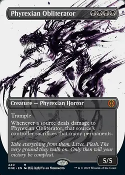 1x Phyrexian Obliterator ~~ Borderless Showcase - Step-and-Compleat Foil NM-Mint - Image 1