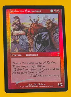 MTG BALDUVIAN BARBARIANS (FOIL) 7th Edition (OldManMTG 004-180) - Image 1