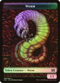 Magic The Gathering MTG WORM // VAMPIRE TOKEN FOIL Double Masters 2022 NM - Image 1