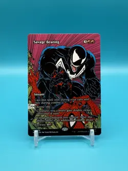 Savage Beating (Borderless) - Marvel Eternal-Legal (MAR) - MTG - NM - Image 1