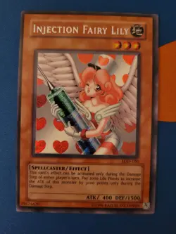 Yu-Gi-Oh! Konami Injection Fairy Lily LOD-100 Legacy of Darkness Secret Foil Unl - Image 3