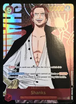 One Piece Shanks SEC Alternate Art OP01-120 Romance Dawn English Card NM Mint - Image 1