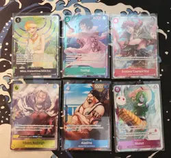 One Piece Card Game OP-14 The Azure Sea's Seven - Dash Pack 6 Promo Card Set NM - Image 1