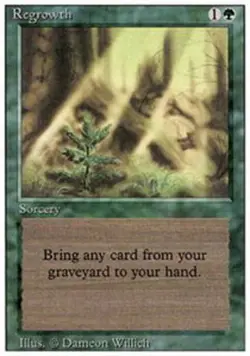 Heavy Play, English MTG Regular Regrowth 3rd Edition Magic the Gathering - Image 1