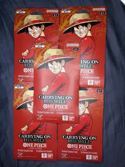 One Piece OP-13 Carrying on His Will Sleeved Booster Packs (Lot of 5 sealed) - Image 1