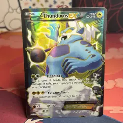 Thundurus EX (98 Full Art) 98/108 Roaring Skies Holo LP Pokemon Card - Image 1