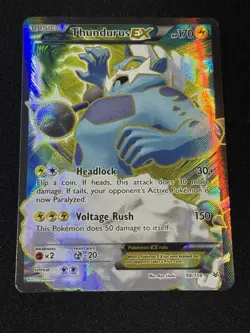 Pokemon Thundurus EX Full Art 98/108 Roaring Skies Ultra Rare Holo - Image 1