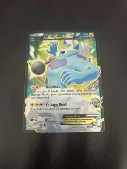 Pokemon TCG Thundurus EX 98/108 XY Roaring Skies Full Art Ultra Rare Holo - Image 1