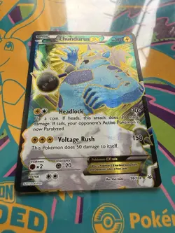Pokemon Thundurus EX 98/108 Roaring Skies Ultra Rare Full Art Holo NM/LP - Image 2