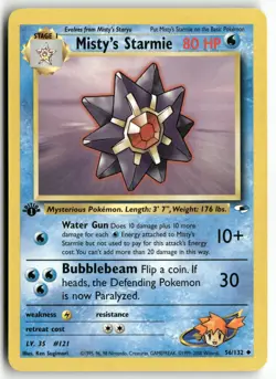 Misty's Starmie 56/132 Uncommon Gym Heroes Pokemon 1st Edition Near Mint - Image 1