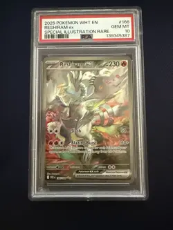 2025 POKEMON WHT EN-WHITE FLARE SPECIAL ILLUSTRATION RARE RESHIRAM EX PSA 10 - Image 1