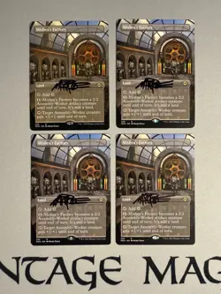 4 x Mishra’s Factory Borderless Non-Foil MH2 MTG Cards Signed by Mark Poole - Image 1