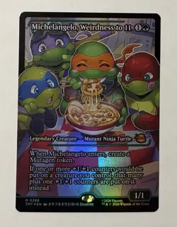 Magic Michelangelo, Weirdness to 11 (Showcase) Foil Mythic TMNT MTG Turtles - Image 1