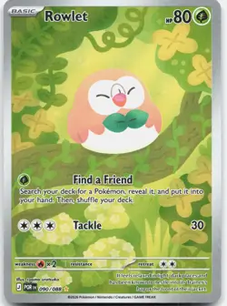 Pokemon Rowlet 090/088 Holo Illustration Rare Perfect Order Pokemon Near Mint - Image 1