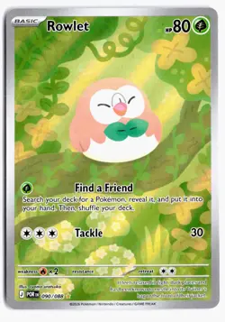 Rowlet 090/088 Holo Illustration Rare Perfect Order Pokemon NM - Image 1